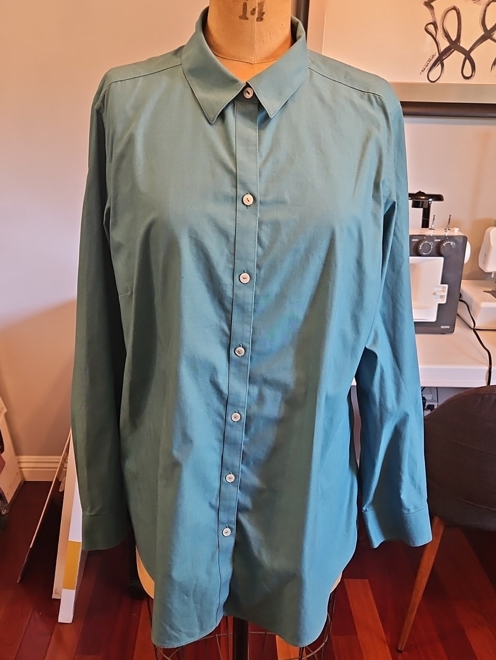 Men's Foxcroft Fitted Teal Button-Up Dress Shirt - Classic Collar